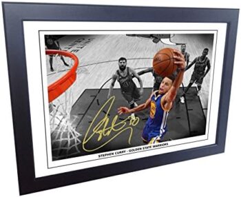 12x8 A4 Signed Stephen Curry Golden State Warriors Autographed Basketball Photo Photograph Picture Frame Gift