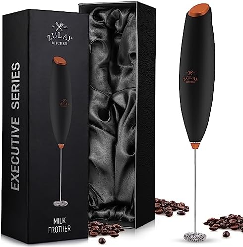 You are currently viewing Zulay Executive Series Ultra Premium Gift Milk Frother For Coffee – Coffee Frother Handheld Foam Maker For Lattes – Electric Milk Frother Handheld For Coffee, No Stand (Deluxe Black)