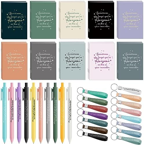 You are currently viewing Harloon 30 Sets Employee Appreciation Gifts Thank You Gift Notebooks Gentle Color Retractable Ballpoint Pen and Silicone Keychains Journal for School Teachers Office Coworkers (You Are Awesome)