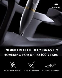 novium Hoverpen Interstellar Edition- Futuristic Luxury Pen Made With Aerospace Alloys, Unique Aesthetic, Free Spinning Executive Pen, Cool Gadgets, Unique Gifts for Men & Women (Space Black, Basic)