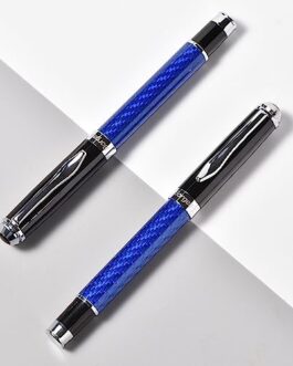 Borges Business Gift High-end Signature Pen, Carbon Fiber Ballpoint Pen, Best for Men and Women, Professional, Executive Office, Beautiful, Fancy Ballpoint Pen Gift .(2Pcs) Blue