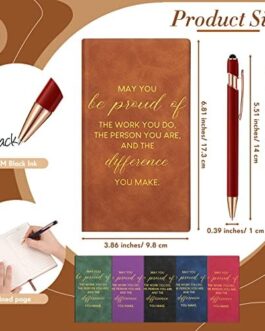 Colarr 12 Pcs Appreciation Gifts Bulk Thank You Leather Journal Pocket Notebook 12 Pcs Touch Ballpoint Pen May You Proud of the Work You Do for Employees Volunteer Teacher Team School(Classic Color)