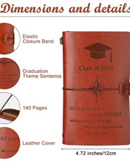 12 Pcs Inspirational Graduation Journal PU Leather Journal 2023 Graduation Gifts Congrats Grad Cool Notebook 280 Pages Vintage Drawing Sketchbook for Graduate Back to School Gift for Her Him, 2 Styles