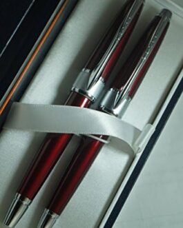 Cross Limited Edition in elegant Art Deco Apogee Executive Diamond Cut Red Lacquer & Rhodium Appointment Barrel Selectip Gel Ink Rollerball Pen & Ballpoint Pen set .A great personal and corporate gift