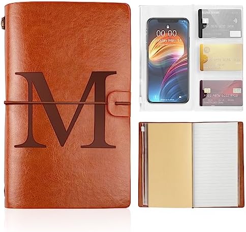 You are currently viewing AUNOOL Personalized Journals for Women – Initial Leather Notebook Refillable Journal, Lined Notepads 136 Pages Travel Diary 4.7 x 7.9 Inches, Monogrammed Birthday Graduation Gifts for Her, M