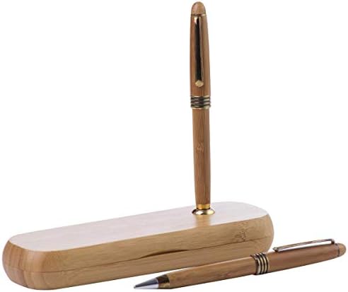 Alex Navarre Durable Executive Bamboo Ballpoint Pen and Pencil Set with Bamboo Storage Case, 3 pieces