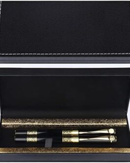 Allfosi Luxury Rollerball Pen, Personalised Pens Gift Sets for Men Women Executive,Office,Nice Fancy Pens Birthday Thank You Gift in Gift Box with Black Extra Refill (2 Pack of Black and BoX)