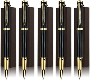 Read more about the article Ancolo Business Gift Pens – Luxury Pen with 5 Gift Pen Box, 10 extra Black Ink Refills Metal Roller Ball Pens Gift Set for Men & Women,Business,Friends Executive Office, Nice Pens