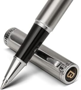 Read more about the article BEILUNER Luxury Rollerball Pen, Silver Grey Pen Barrel with Chrome Trim, Schmidt Ink Refill with Gift Case, Best Roller Ball Pen Gift Set for Men & Women, Professional, Executive Office, Nice Pens