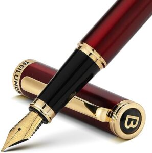Read more about the article BEILUNER Red Fountain Pen,Stunning Luxury Pen,24K Gilded Nib(Medium),Gorgeous 24K Gold Finish,German Schneider Ink Converter,Trustworthy Pen Gift for Men&Women-Elegant,Executive,Nice Pen for Writing