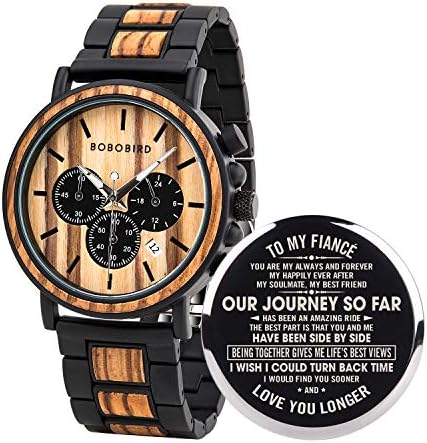 You are currently viewing BOBO BIRD Mens Personalized Engraved Wooden Watches, Stylish Wood & Stainless Steel Combined Quartz Casual Wristwatches for Men Family Friends Customized Watch