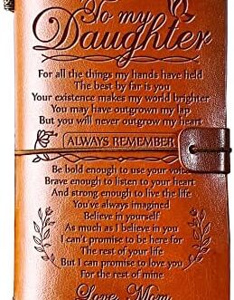 BeauGift Daughter Gift from Mom, Birthday Gifts for Daughter Leather Journal, Wedding Gifts for Daughters from Mother Daughter Gifts 140 pages Refillable Journal Back to School Gifts for Daughter