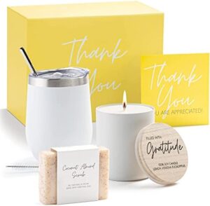 Read more about the article Boxzie Thank You Gifts for Women, Appreciation Gift Box Set, Gratitude Candle Basket – Thoughtful Boxes for Employee, Boss, Coworker, Hostess, Secretary, Teacher, Female Friend