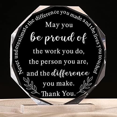 Coworker Gift Acrylic Thank You Gift Employee Appreciation Gift for May You Be Proud of the Work You Do Sign for Retirement Goodbye Farewell Gift Inspirational Paperweight Keepsake (Octagon Style)