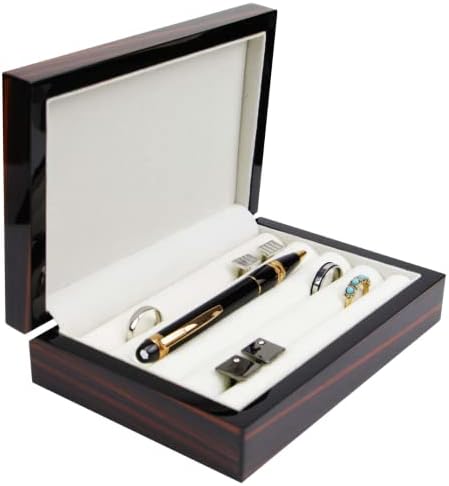 Decorebay Executive High class Cufflink Case & Ring Storage Organizer Men's Jewelry Box Gift (Midnight)