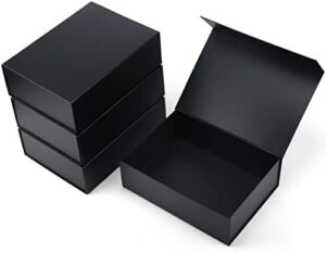 Read more about the article Ditwis 4 Pack 11x8x3.5 Inches Gift Boxes with Magnetic Closure Lids, Black Magnetic Box for Wedding, Groomsmen Bridesmaid Proposal, Birthdays, Mother’s Day