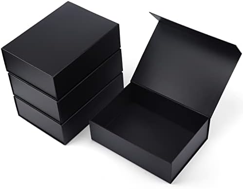 You are currently viewing Ditwis 4 Pack 11x8x3.5 Inches Gift Boxes with Magnetic Closure Lids, Black Magnetic Box for Wedding, Groomsmen Bridesmaid Proposal, Birthdays, Mother’s Day