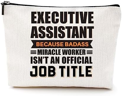 Funny Executive Assistant Cosmetic Bag Makeup Bag Administrator Day Gifts Employee Appreciation Gift for Women Friends Admin Administrative Secretary Database Assistant Graduation Birthday Christmas