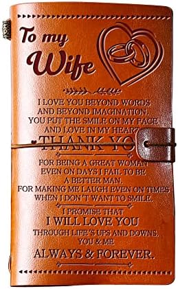 You are currently viewing Giftrry Wife Gifts from Husband, To My Wife Leather Journal, 140 Page Wife Refillable Writing Journal, Anniversary Wedding Christmas Gifts for Wife from Husband, Romantic Gifts for her