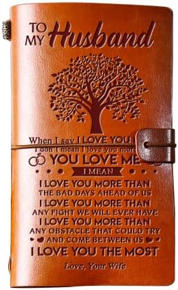 You are currently viewing Gifts for Him Husband Leather Journal, Fathers Day Anniversary Birthday Gifts for Husband from Wife, 140 Page Travel Diary Journal Notebook Husband Birthday Gift