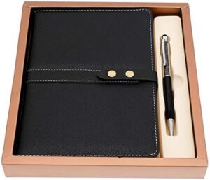 Read more about the article Hardcover Notebook Set – Thick Classic Ruled Premium Paper Notebook with Pen Loop and Pen, A5 192 Pages, Soft Faux Leather Hardcover Cover with Buckle(Black)