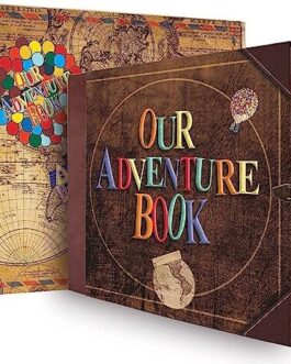 JIMBON Our Adventure Book Scrapbook Photo Album Retro Style Embossed Letter Cover Travel Diary Journal Scrap Book KitFor Couples Memory Book For Anniversary Wedding, Best Friend Gift
