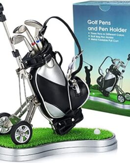 Jishi Golf Pen Holder for Desk, Golf Gifts for Men, Unique Novelty Cool Office Decor Gadgets, Mini Pen Cup Holder Organizer for Golfer for Boss Coworkers Dad Birthday Fun Stocking Stuffers