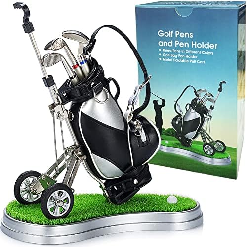 Jishi Golf Pen Holder for Desk, Golf Gifts for Men, Unique Novelty Cool Office Decor Gadgets, Mini Pen Cup Holder Organizer for Golfer for Boss Coworkers Dad Birthday Fun Stocking Stuffers