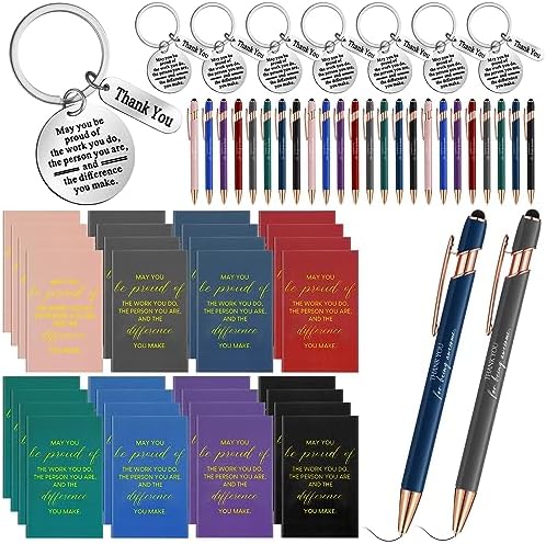 You are currently viewing Lincia 24 Sets Thank You Gifts Set Including 24 Pcs Inspirational Journal Notebook 24 Pcs Pens with Stylus Tip 24 Pcs Appreciation Keychain Gifts for Women Men Employee Colleague Coworker Teacher
