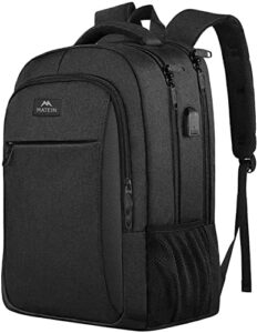 Read more about the article MATEIN Business Laptop Backpack, 15.6 Inch Travel Laptop Bag Rucksack with USB Charging Port, Water-Resistant Bag Daypack for Work Anti-Theft College Computer Men Women Backpack, Black