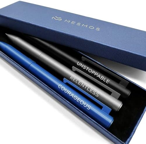 MESMOS 3Pk Luxury Fancy Pen Set, Cool Pens, Metal Ballpoint Pens, Office Supplies and Desk Accessories for Men, Unique Birthday Gifts for Men Who Have Everything, Engraved Black Ink Pens, Nice pens