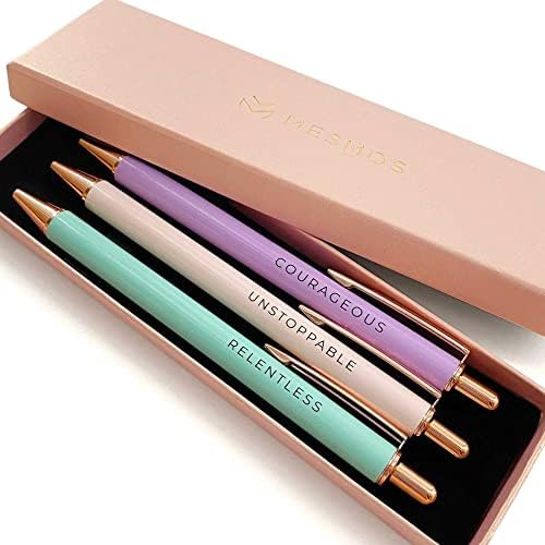 MESMOS Fancy Pen Set, Inspirational Gifts for Women, Motivational Gifts, Office Motivational Pens, Boss Lady Writing Pens, Nice Pens, Click Pens, Unique Pens, Server Pens, Promotion Gifts, Pretty Pen