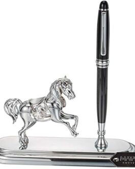 Matashi Highly Polished Executive Desk Set with Pen and Silver Plated Horse Ornament | #1 Best Gift for Father’s Day | Birthday | Home Office | Best Gift for Working Men Women – Gift For Dad
