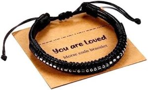 Read more about the article Morse Code Bracelets Gifts for Men, Gunmetal Beads on Leather Bracelets for Mens Gifts Inspirational Gifts for Mens Jewelry Unique Fathers Day Birthday Christmas Gifts for Boyfriend Dad Best Friend