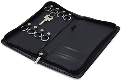 You are currently viewing OFFIDIX PU Leather Portable Key Cabinet,8-Key Hooks Portable Zippered Key Case Menus Card Organizer Holder Business Padfolio for Real Estate Sales,Hotel Executives, Car Service