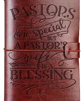 Pastor’s Wife Appreciation Gifts for Women, Gifts for First Lady, Leather Journal Notebook, Embossed Travel Diary, Lined Planner, 7×5 Inches
