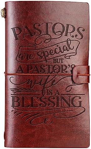 Pastor's Wife Appreciation Gifts for Women, Gifts for First Lady, Leather Journal Notebook, Embossed Travel Diary, Lined Planner, 7x5 Inches