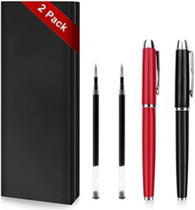 Read more about the article Rollerball Pen – 2 Pack of Ballpoint Ball Pen for Men Women Executive Business Office School Use,Executive Nice Pens for Business Birthday Gift with Gift Box,2 extra 0.5 mm refill (Black/Red 2-Pack)