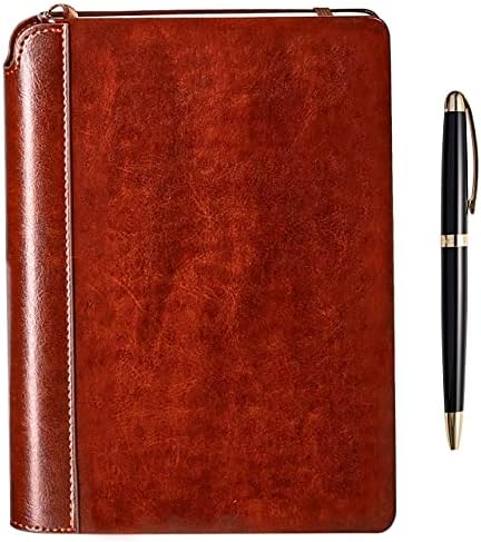 SETTINI Sleek Leather Journal Gift Set - Vegan Leather Hardcover, Unique Pen holder, Lined, 192 Pages, 6" x 8.5" - Includes Luxury Pen - Ideal for Writing and Travel - Durable Design