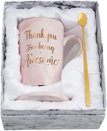 Thank You Mug, Thank You for Being Awesome Mug, Coworker Leaving Gifts for Women, Thank You Gifts for Friends Coworker Administrative Assistant, Administrative Professional Day Gifts, 14Oz
