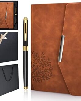Tree of Life Refillable Leather Journal Notebook with Pen & Gift Box,6.5× 9″ Hardcover Notebook Journal for Men & Women School Travel Business Work Home Writing,160 Pages A5 Lined/Ruled Paper Diary