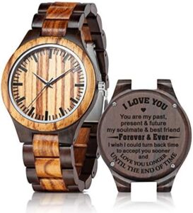 Read more about the article UMIPHIMAT Personalized Engraved Wooden Watches – Custom Anniversary Birthday Wood Watches for Men Husband Boyfriend Dad Him Son