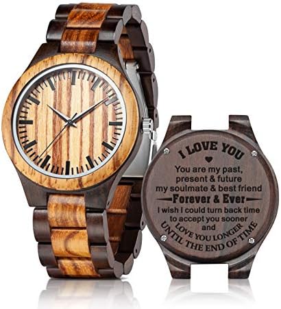 You are currently viewing UMIPHIMAT Personalized Engraved Wooden Watches – Custom Anniversary Birthday Wood Watches for Men Husband Boyfriend Dad Him Son