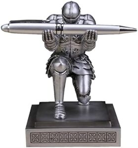 Read more about the article XMXIAYUN Knight Pen Holder Pen Stand with a Pen, Personalized Desk Accessory for a Gift, Decoration Pencil Holder Desk Organizer(Base Glue Not Included) (Silver)