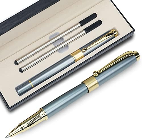 YIVONKA Ballpoint Pen Black Refill,Luxury Ballpoint Line width 0.5mm,Best Ball Pen Gift Set for Men & Women Professional Executive,Office,Nice BallPens Classy Gift Box (Blue)