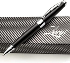 Read more about the article ZenZoi Black Ballpoint Pen Set. Elegant Executive Pen for Men or Women. High End Pen Gift Box w/Luxury Pen & 2 Gel Ball Point (Blue & Black) Refills. Smooth Writing Pen (Black)