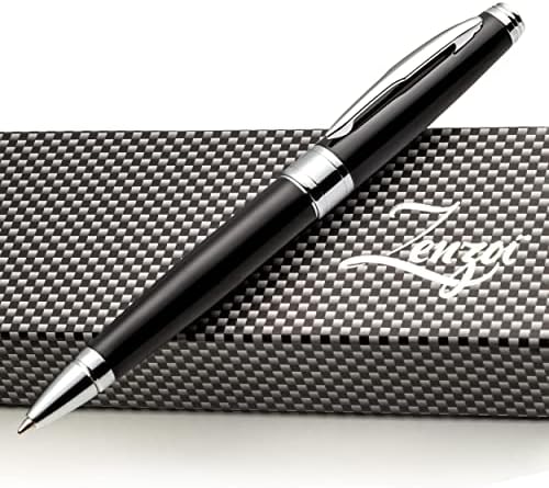 You are currently viewing ZenZoi Black Ballpoint Pen Set. Elegant Executive Pen for Men or Women. High End Pen Gift Box w/Luxury Pen & 2 Gel Ball Point (Blue & Black) Refills. Smooth Writing Pen (Black)