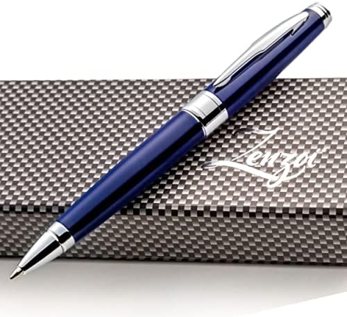 ZenZoi Blue Ballpoint Pen Set - Elegant Executive Pen for Men, Women. High End Pen Gift Box W/Luxury Pen & Premium Gel Ball Point Ink Refills. Great Smooth Writing Pen For Office Or Home