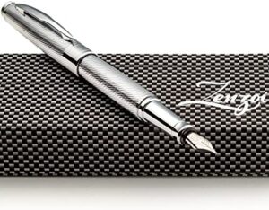 Read more about the article ZenZoi Chrome Fountain Pen – Elegant Executive Pen for Men or Women. Smooth Writing Schmidt Fine Nib. Luxury Pen Gift Set, Converter, 2 Ink Refills. Premium, Professional, Business Pen