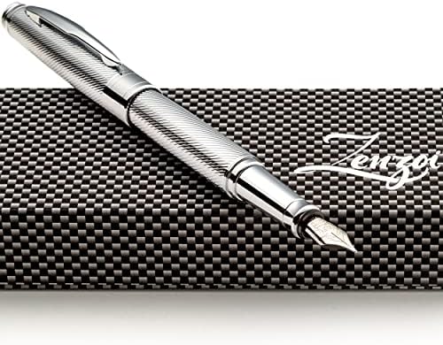 You are currently viewing ZenZoi Chrome Fountain Pen – Elegant Executive Pen for Men or Women. Smooth Writing Schmidt Fine Nib. Luxury Pen Gift Set, Converter, 2 Ink Refills. Premium, Professional, Business Pen